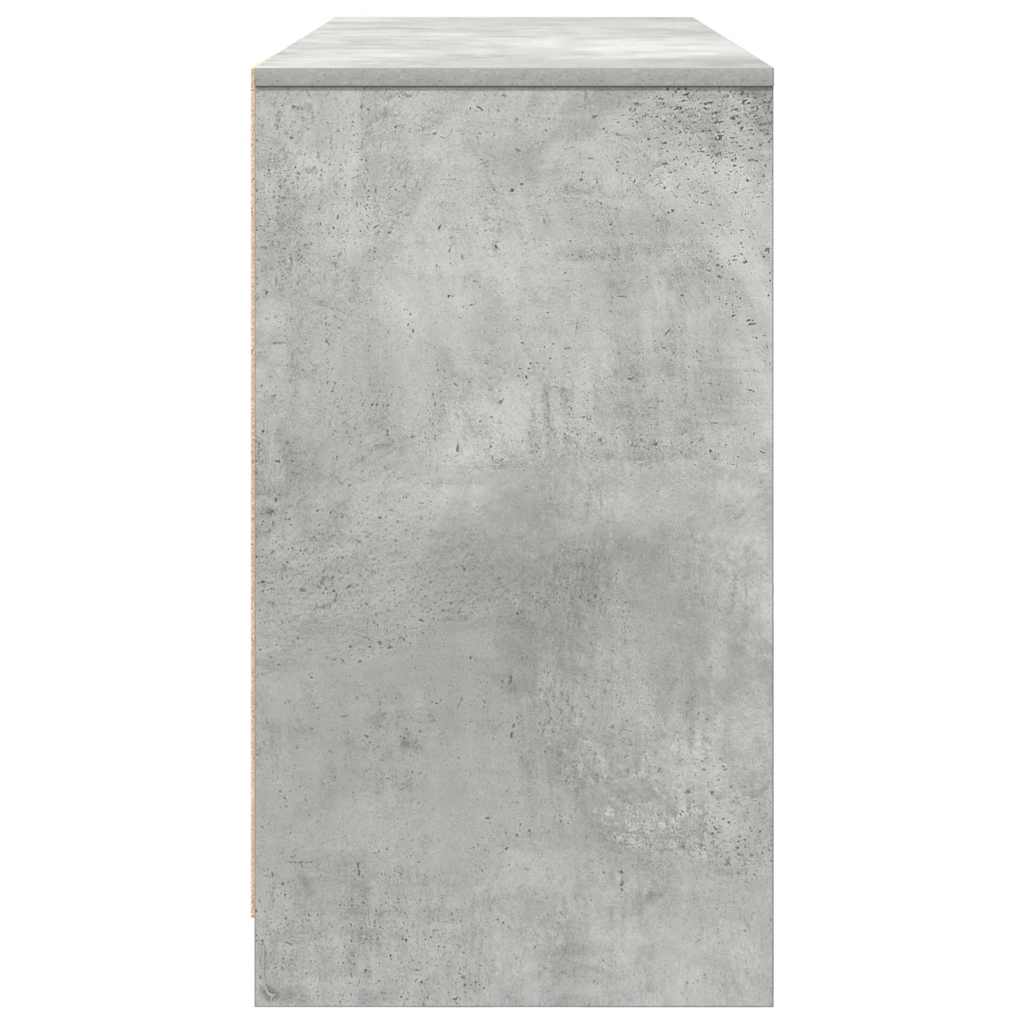 Rašomasis stalas, betono pilkas, 120x42x76 cm, apdirbta mediena