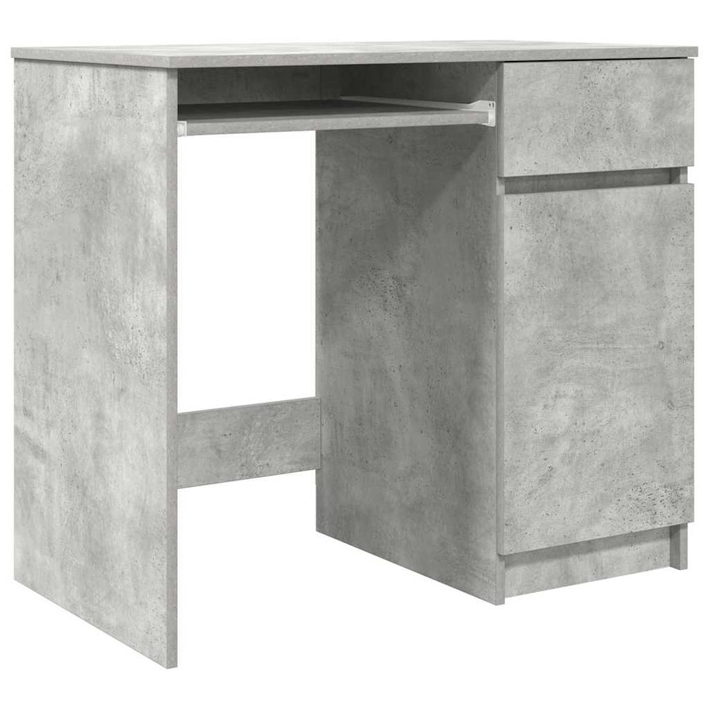 Rašomasis stalas, betono pilkos, 86x49x76 cm, apdirbta mediena