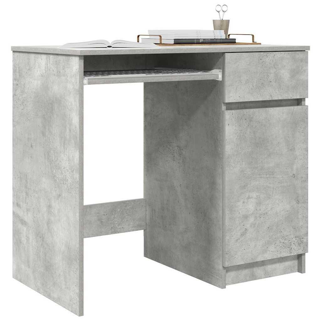 Rašomasis stalas, betono pilkos, 86x49x76 cm, apdirbta mediena