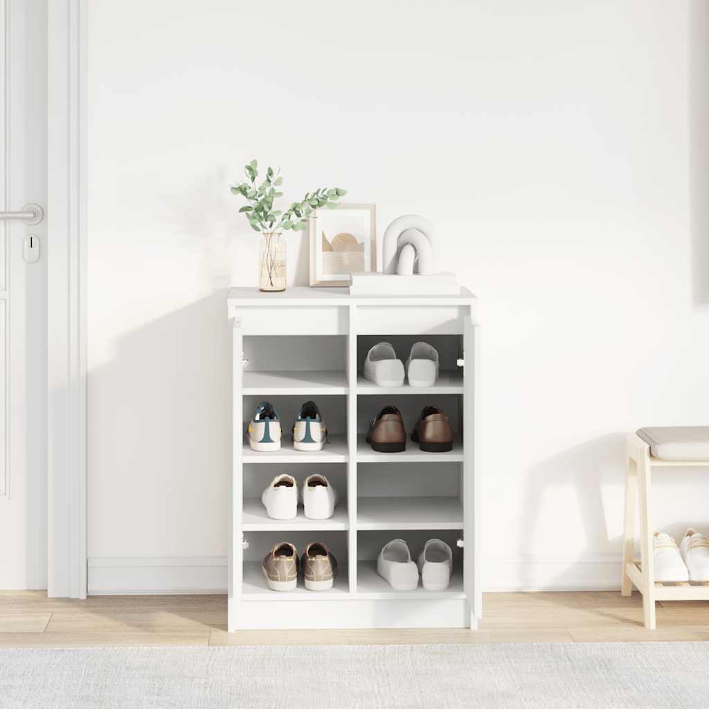 Shoe cabinet, white, 57x34x76 cm, engineered wood