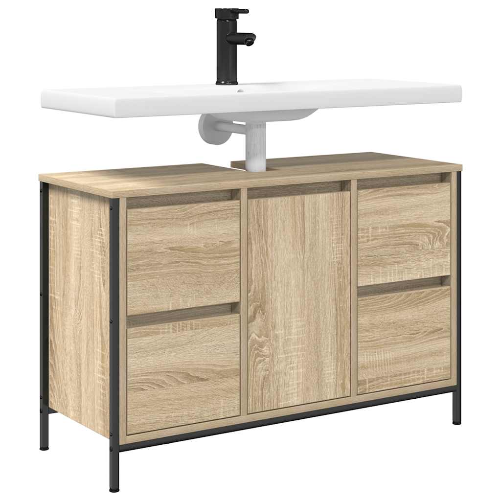 Bathroom cabinet with drawers sonoma oak 90x34.5x60 cm