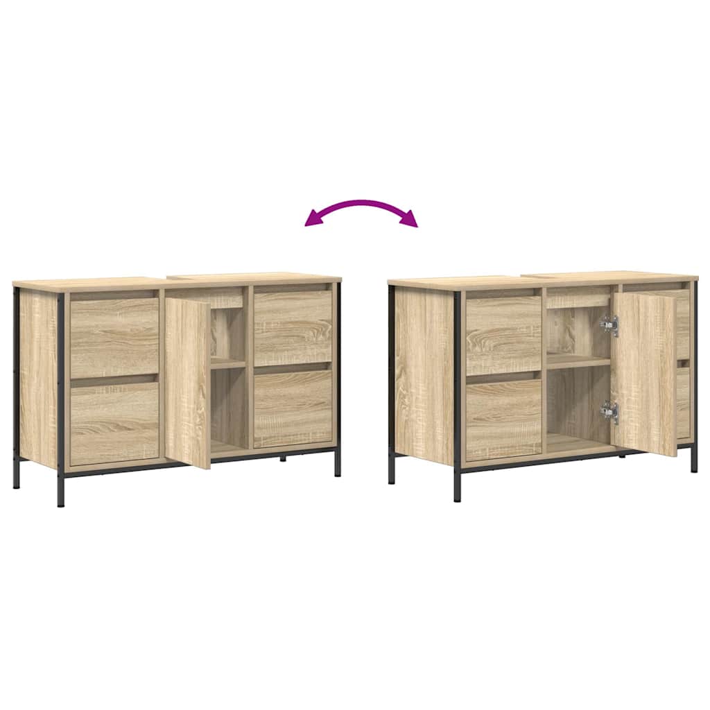 Bathroom cabinet with drawers sonoma oak 90x34.5x60 cm