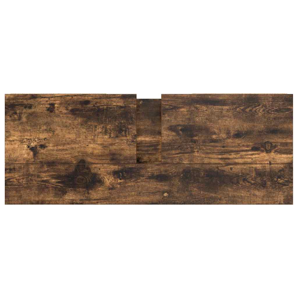 Izlietnes skapītis ar atvilktnēm, kūpināts ozols, 90x34,5x60 cm