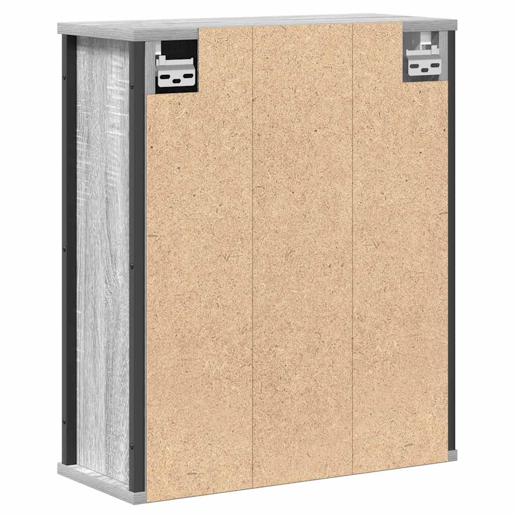 Pelēka sonomas vannas istabas sienas skapītis ar spoguli 50x21x60 cm