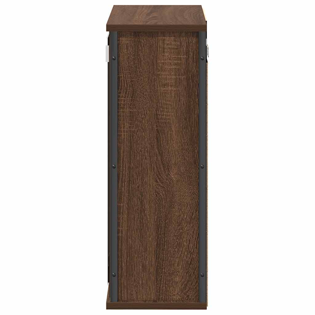 Wall-mounted bathroom cabinet with mirror brown oak 50x21x60 cm