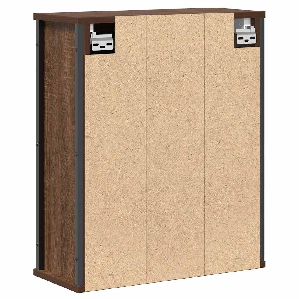 Wall-mounted bathroom cabinet with mirror brown oak 50x21x60 cm