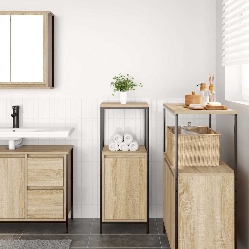 Bathroom cabinet with shelves sonoma oak 36x35x95 cm