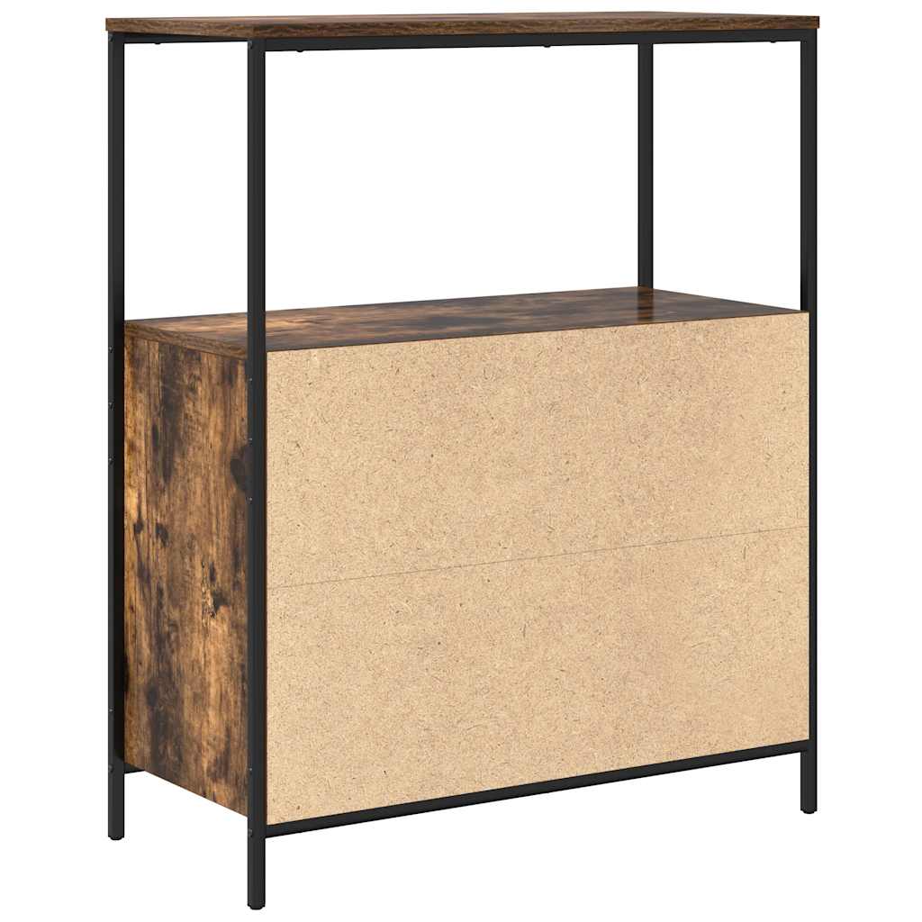 Bathroom cabinet with shelves smoked oak 76.5x35x95 cm