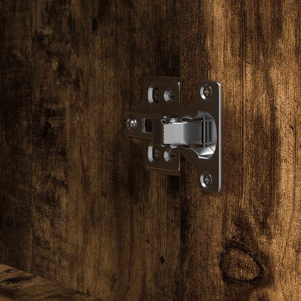 Bathroom cabinet with shelves smoked oak 76.5x35x95 cm