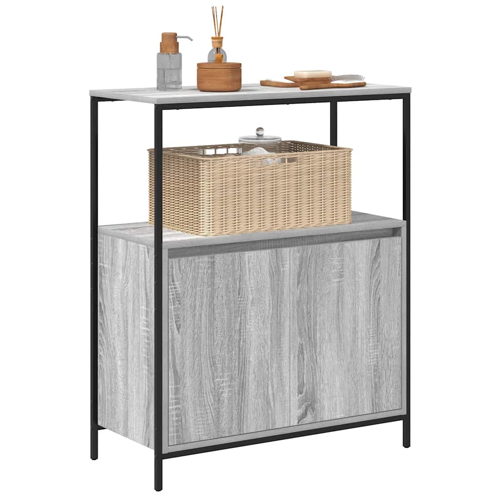 Bathroom cabinet with shelves grey Sonoma 76.5x35x95 cm