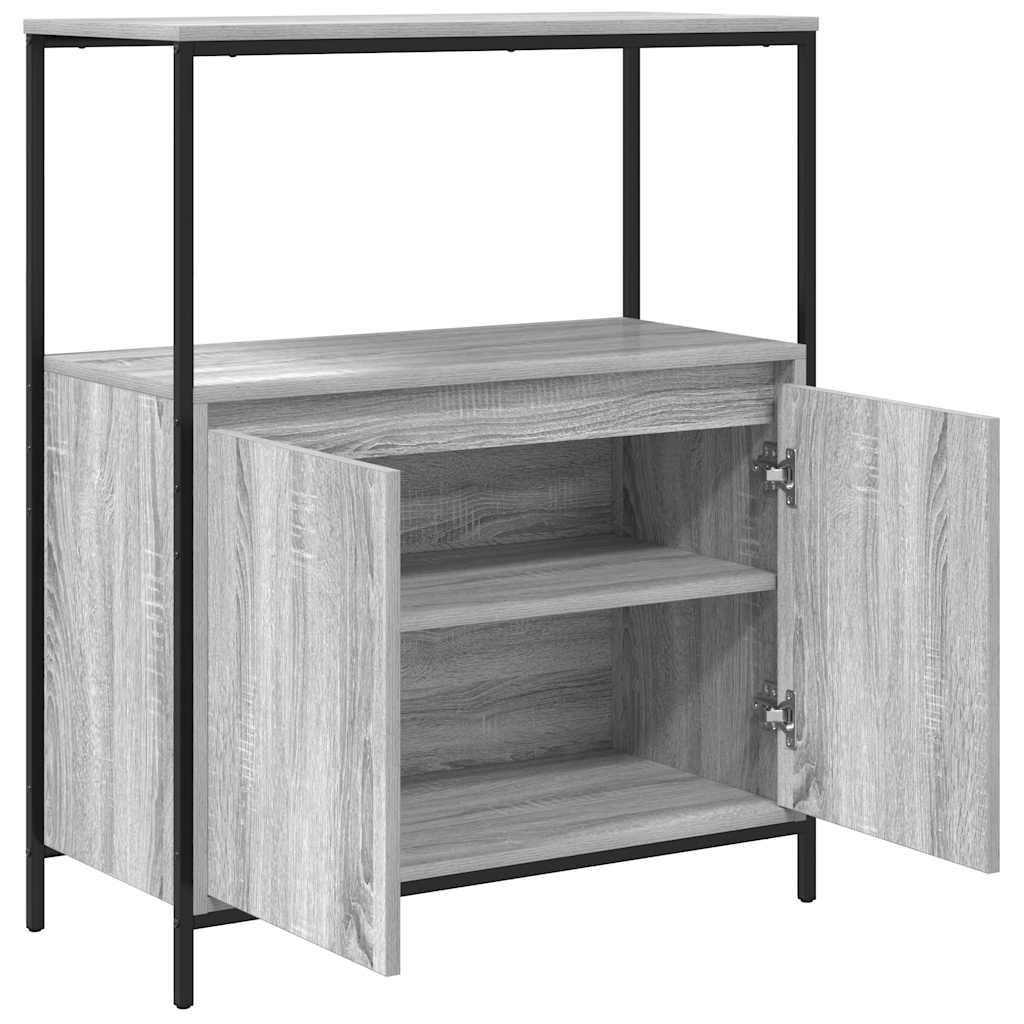 Bathroom cabinet with shelves grey Sonoma 76.5x35x95 cm