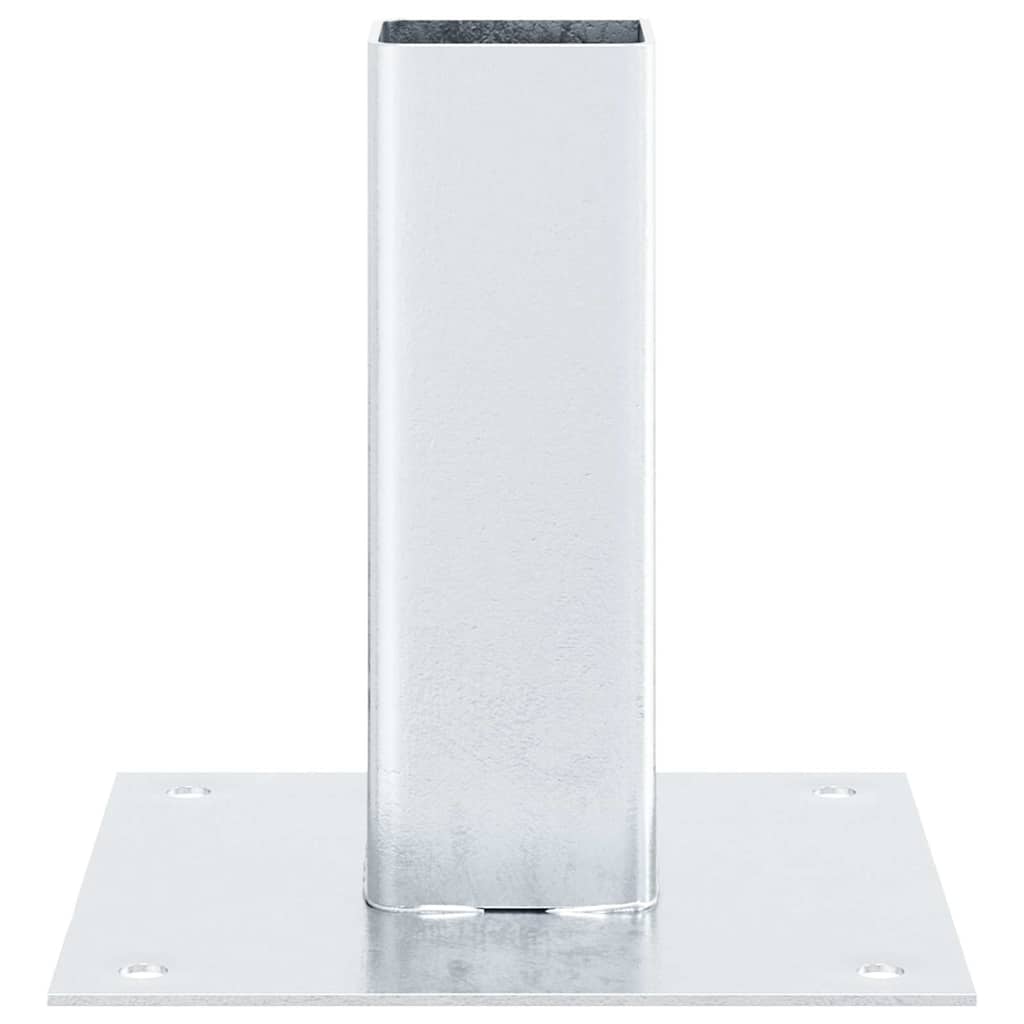 Stulpų pagrindai kvadratiniai, 12vnt., sidabriniai, 51x51mm