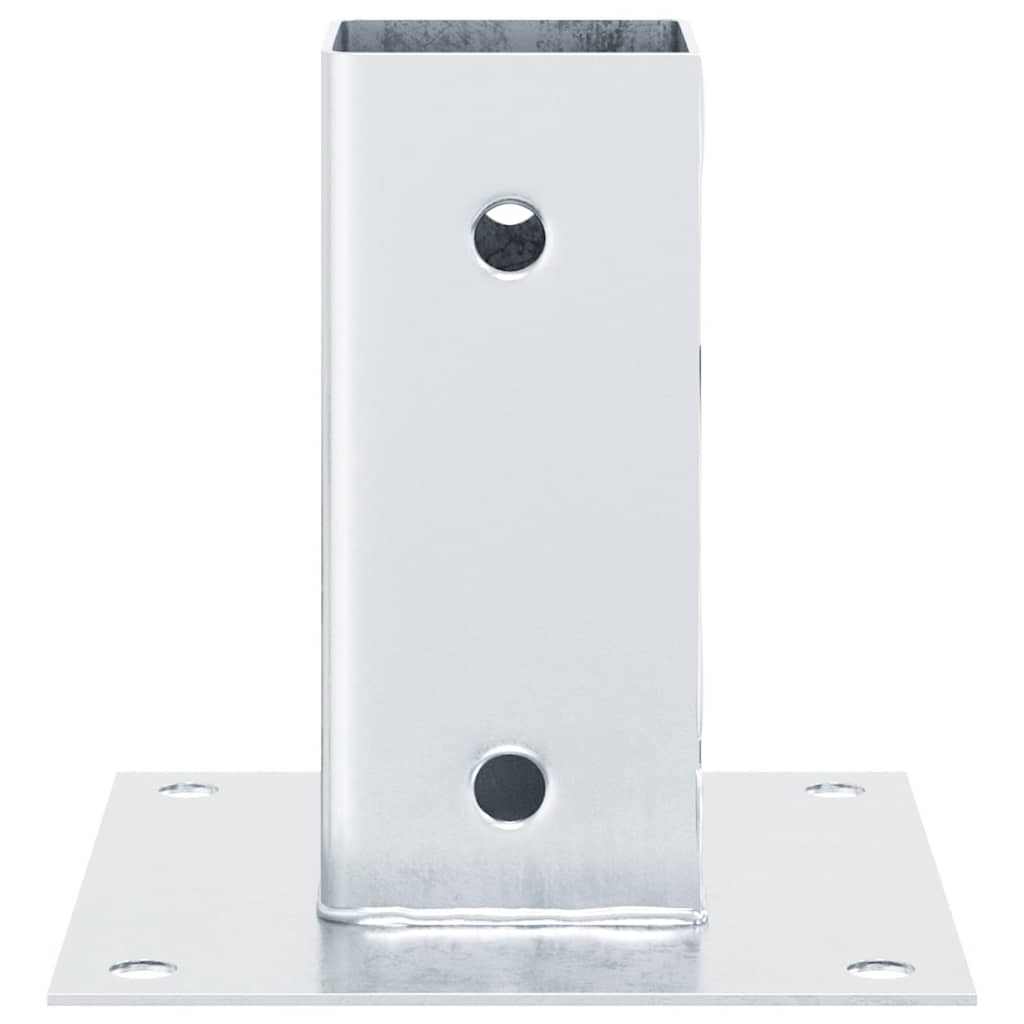 Stulpų pagrindai kvadratiniai, 4vnt., sidabriniai, 61x61mm