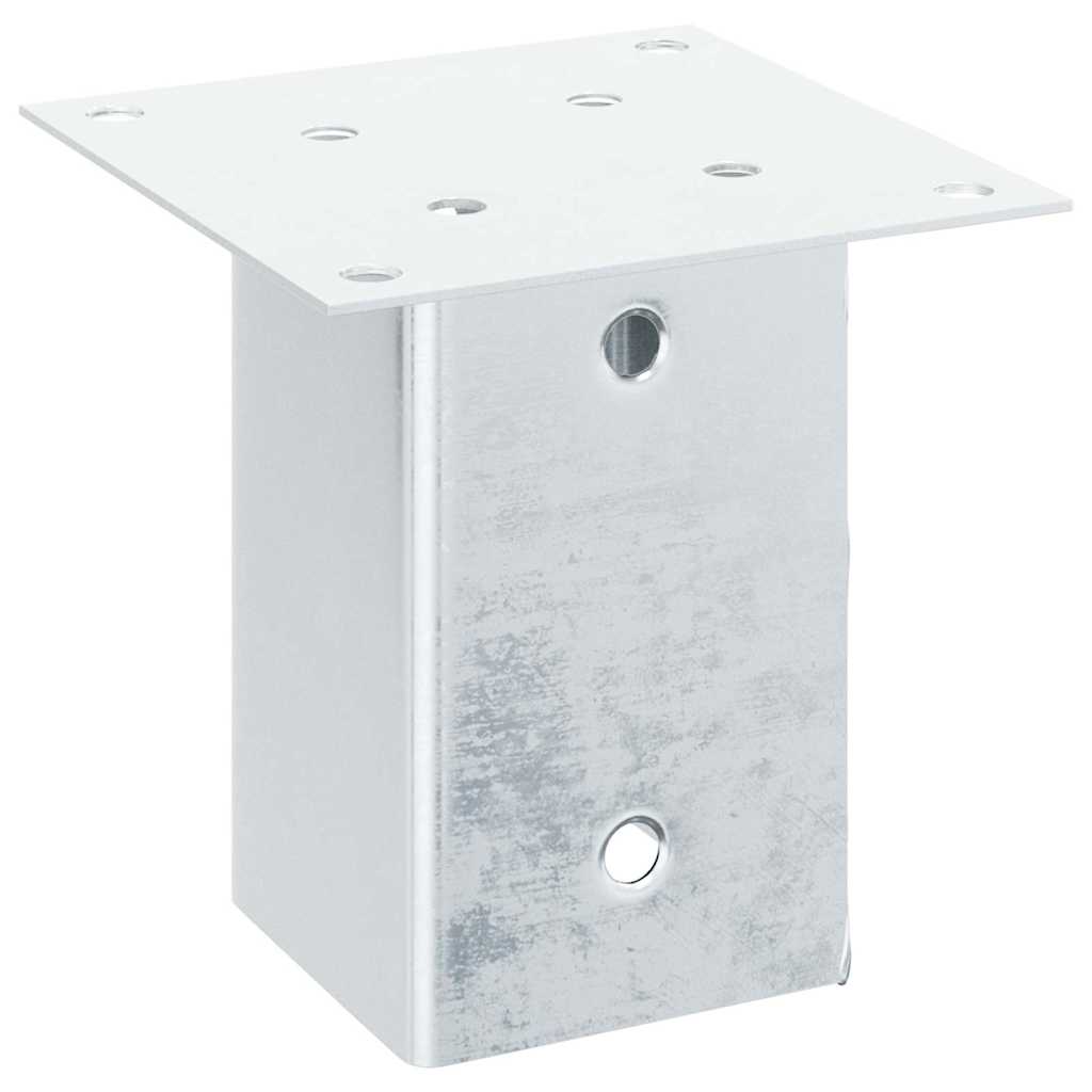 Stulpų pagrindai kvadratiniai, 12vnt., sidabriniai, 81x81mm