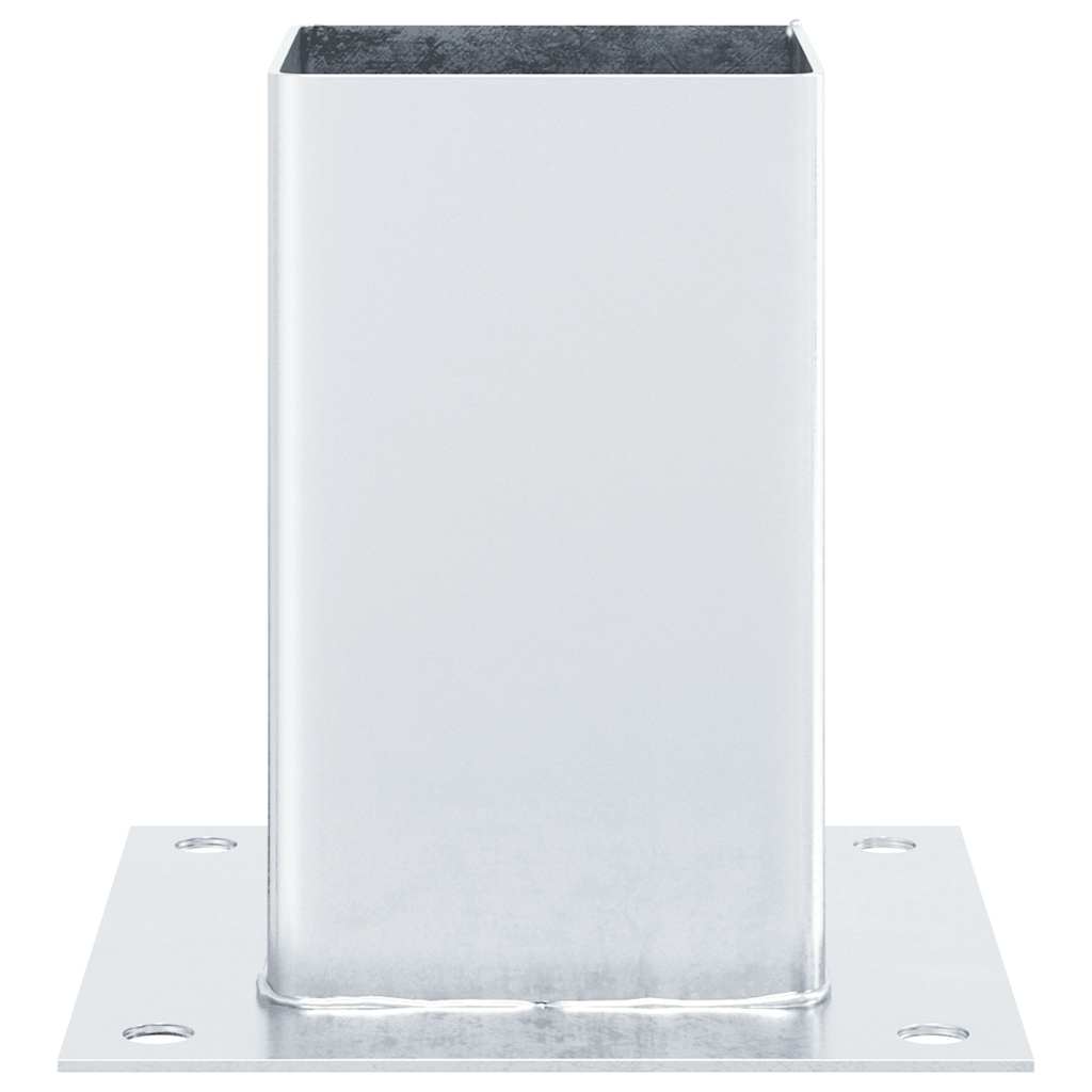 Stulpų pagrindai kvadratiniai, 12vnt., sidabriniai, 81x81mm