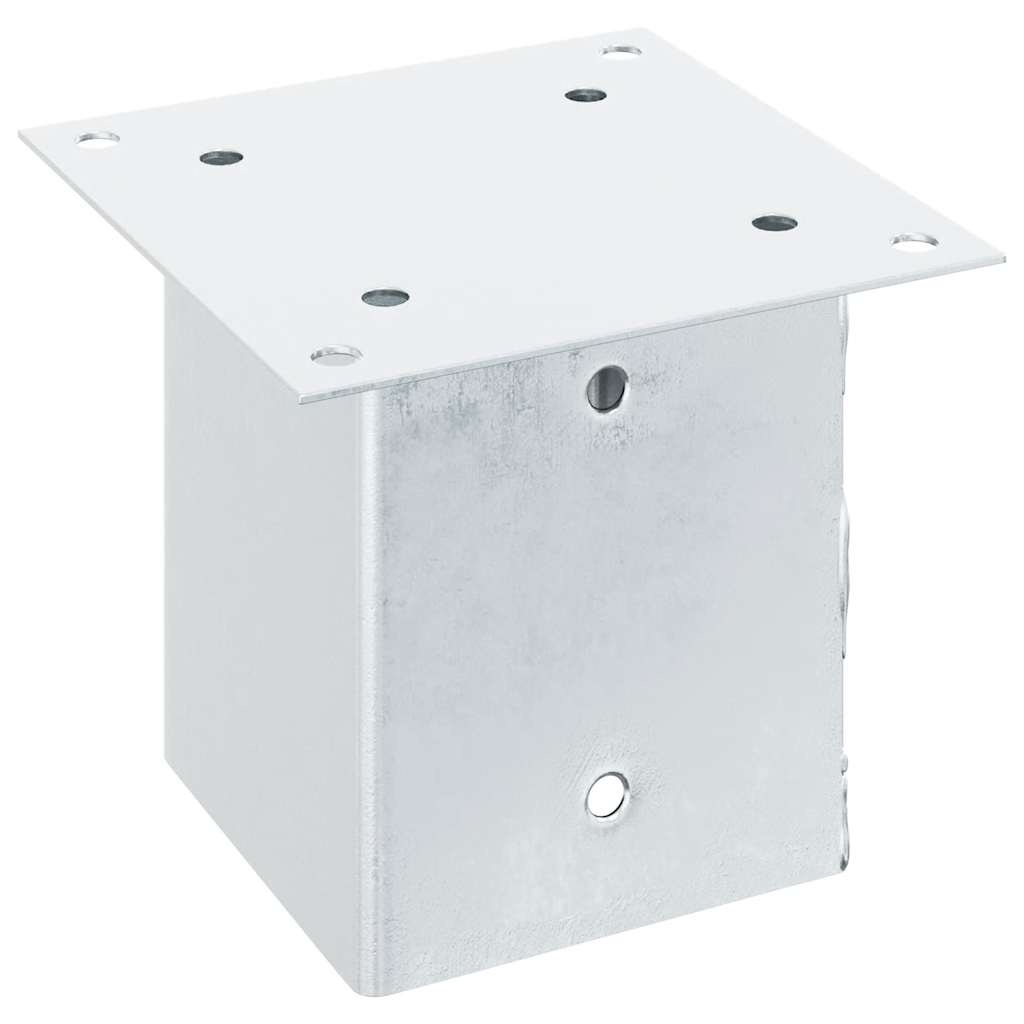 Stulpų pagrindai kvadratiniai, 4vnt., sidabriniai, 101x101mm