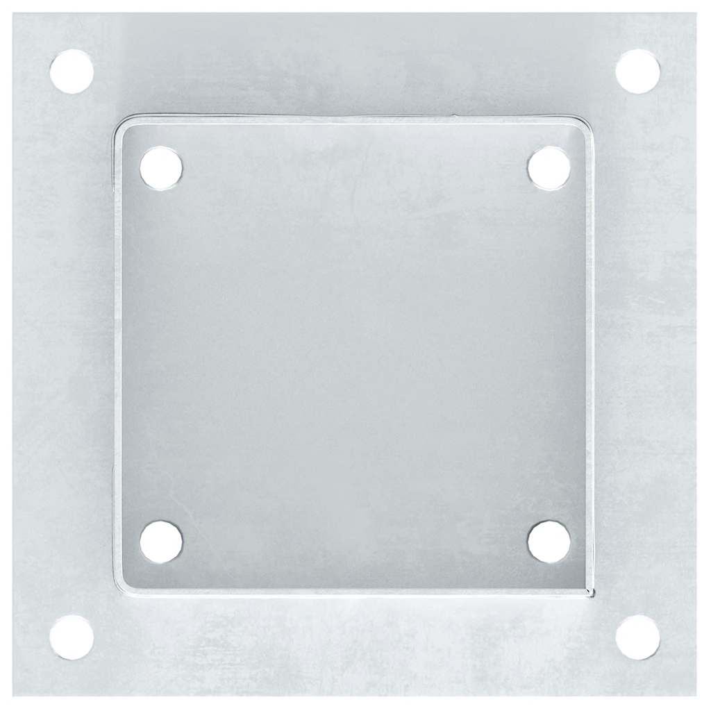 Stulpų pagrindai kvadratiniai, 4vnt., sidabriniai, 101x101mm