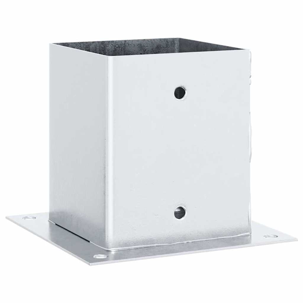 Stulpų pagrindai kvadratiniai, 4vnt., sidabriniai, 121x121mm