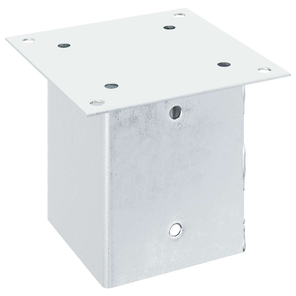 Stulpų pagrindai kvadratiniai, 4vnt., sidabriniai, 121x121mm