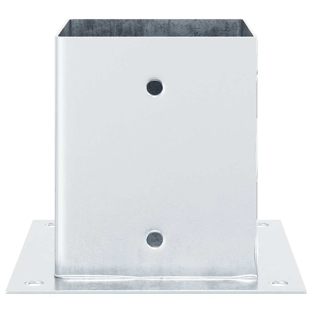 Stulpų pagrindai kvadratiniai, 4vnt., sidabriniai, 121x121mm