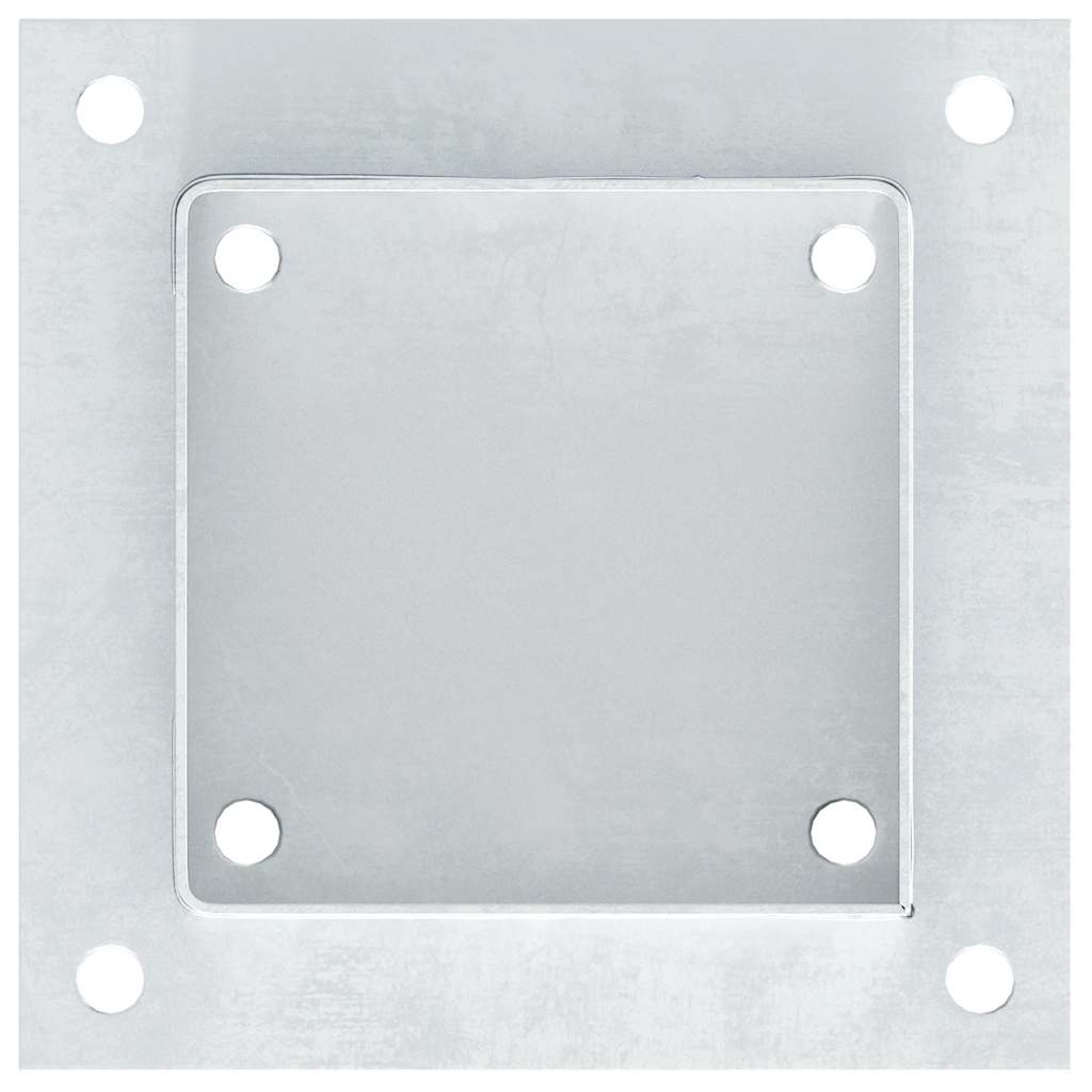 Stulpų pagrindai kvadratiniai, 4vnt., sidabriniai, 121x121mm