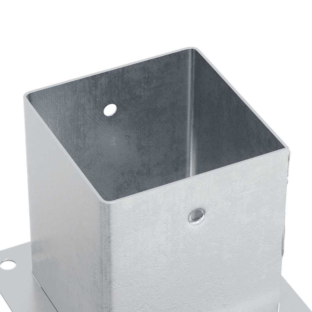 Stulpų pagrindai kvadratiniai, 4vnt., sidabriniai, 121x121mm