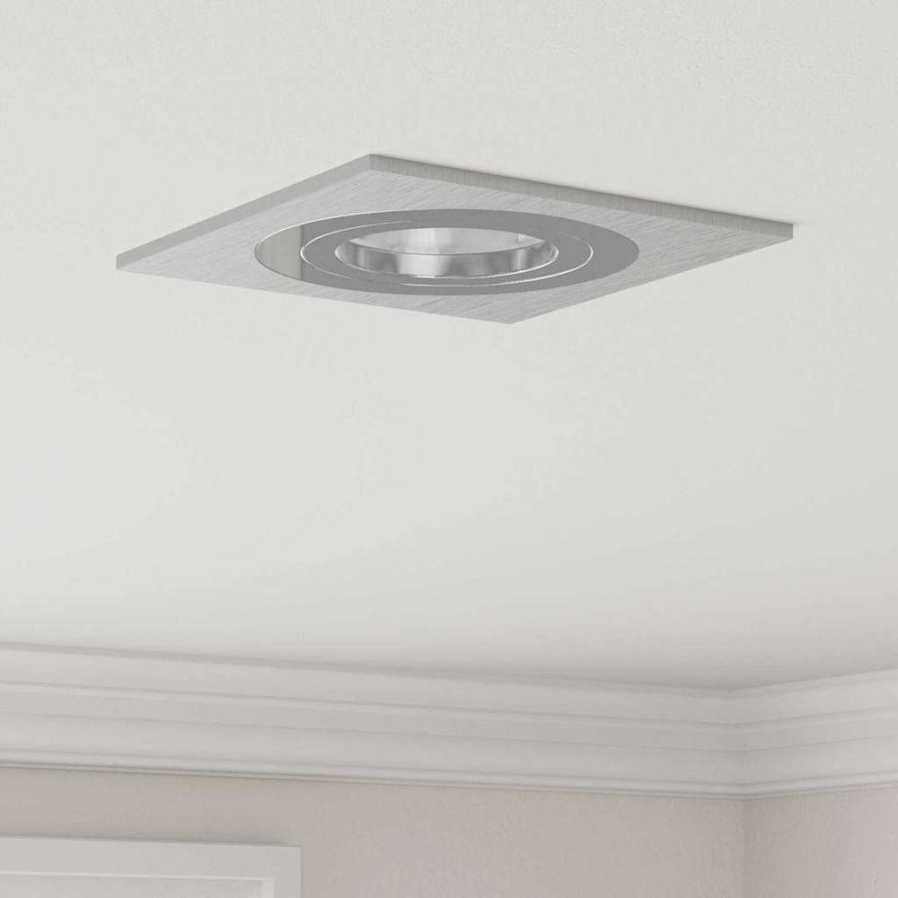 Įmontuojami prožektoriai 6 vnt. Kvadratiniai GU10 Sidabriniai 91x91 mm
