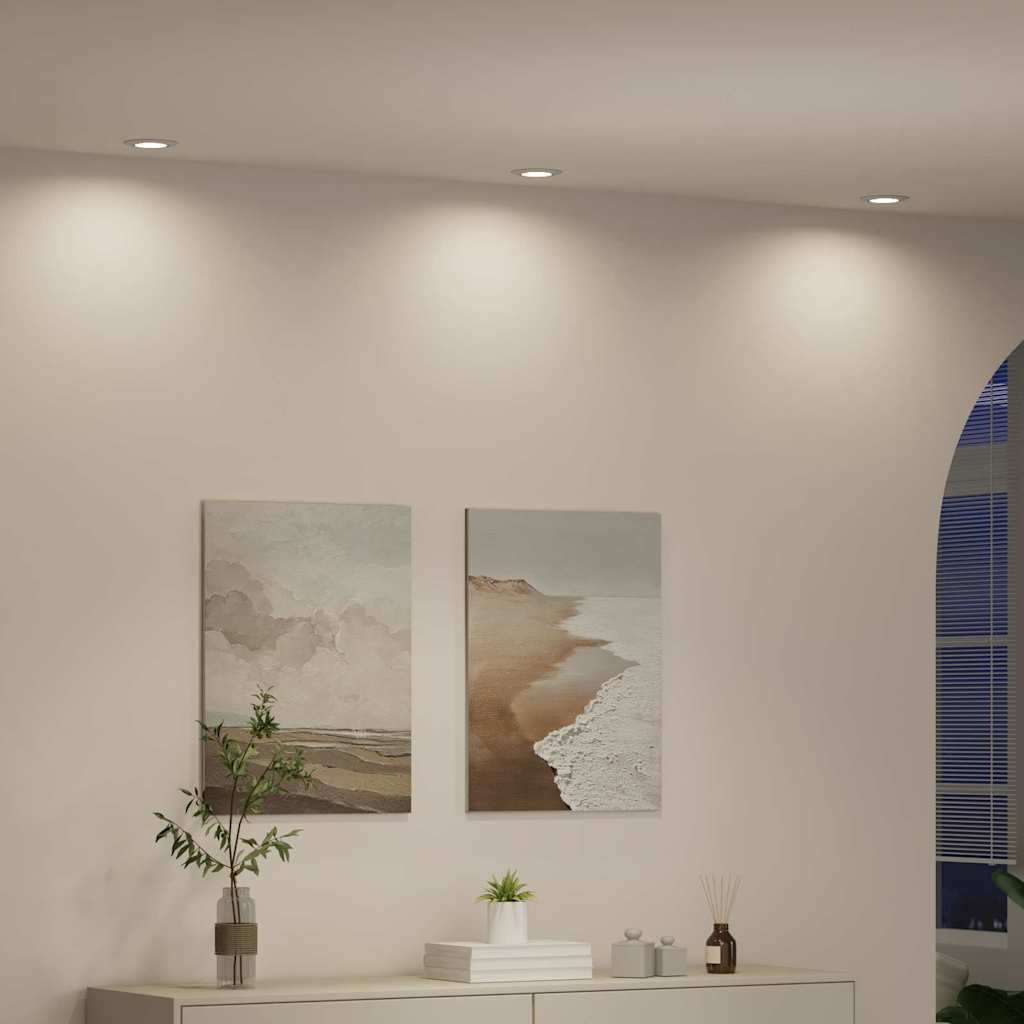 Įmontuojamos LED Šviesos 24 vnt Apvalios GU10 Baltos Ø90 mm Plieno