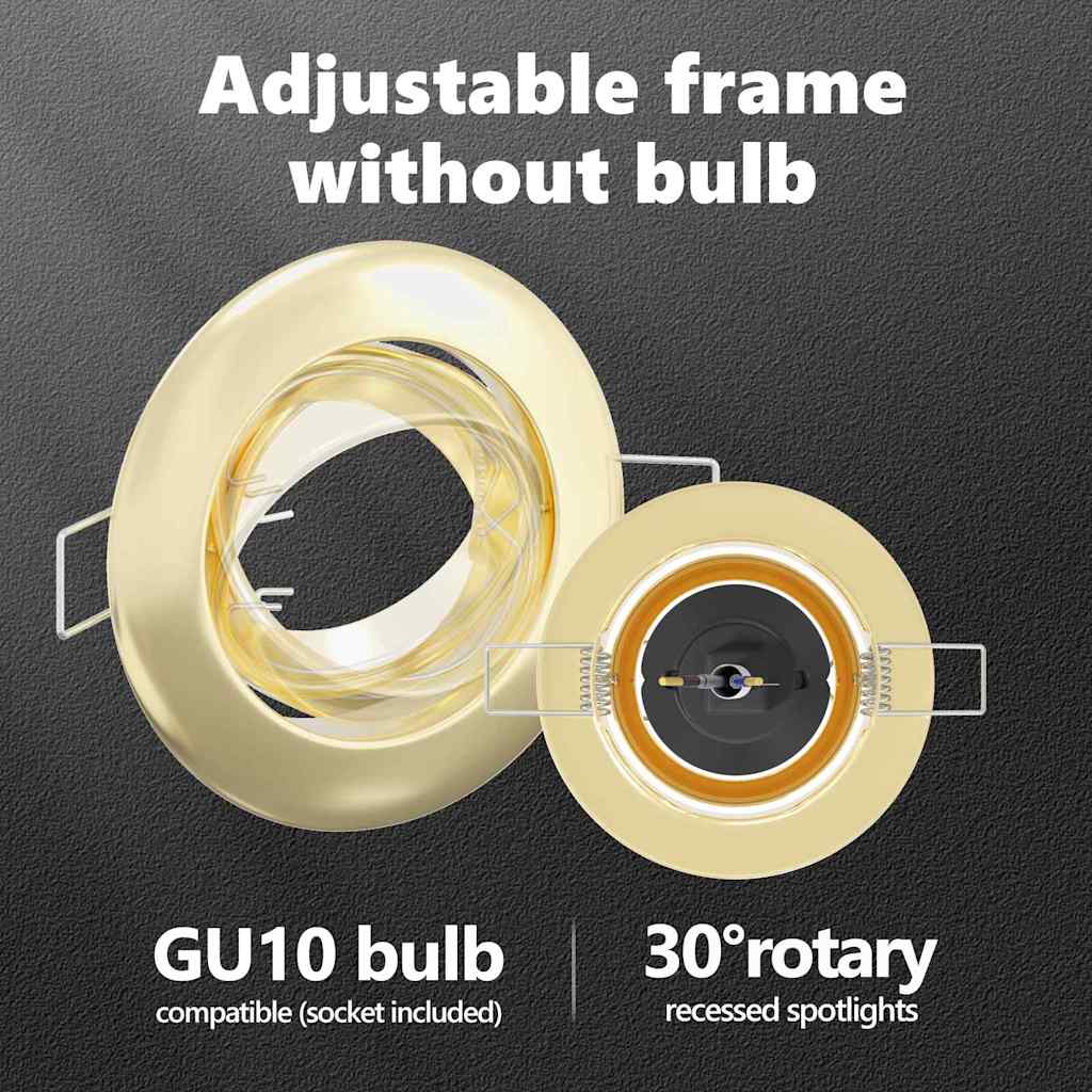 Prožektorius 12 pcs Auksinė 9 x 9 x 2.5 cm metalas