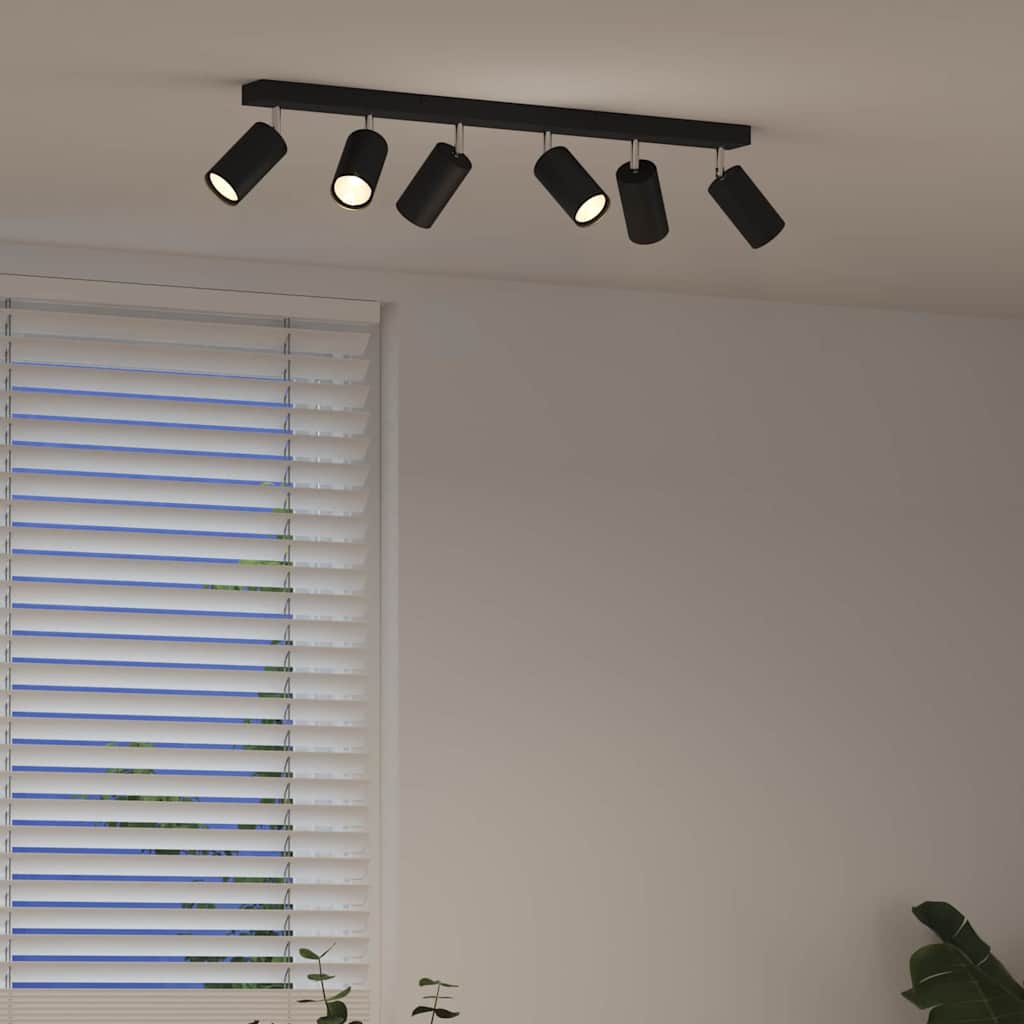 Ceiling spotlight with spotlights Black 73 x 6 x 16 cm metal