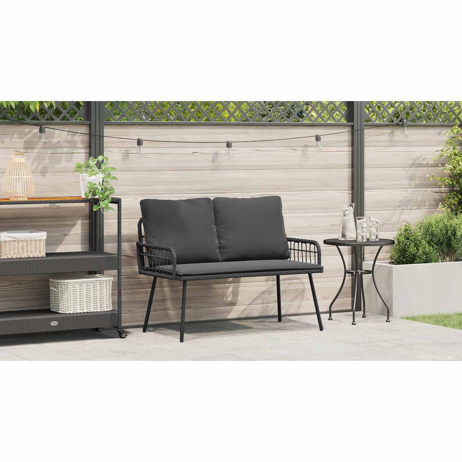 Dārza sols ar spilvenu Pelēks 114 x 64 x 78cm metāls