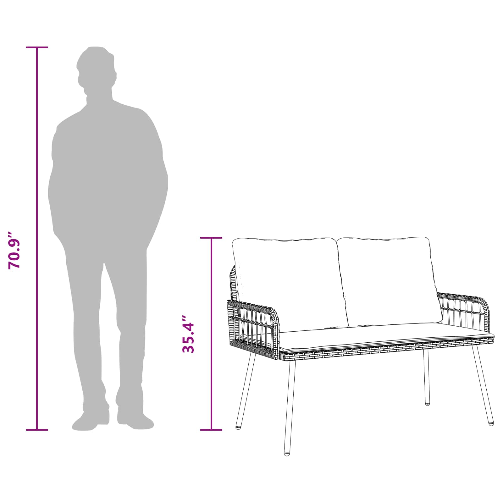 Dārza sols ar spilvenu Pelēks 114 x 64 x 78cm metāls