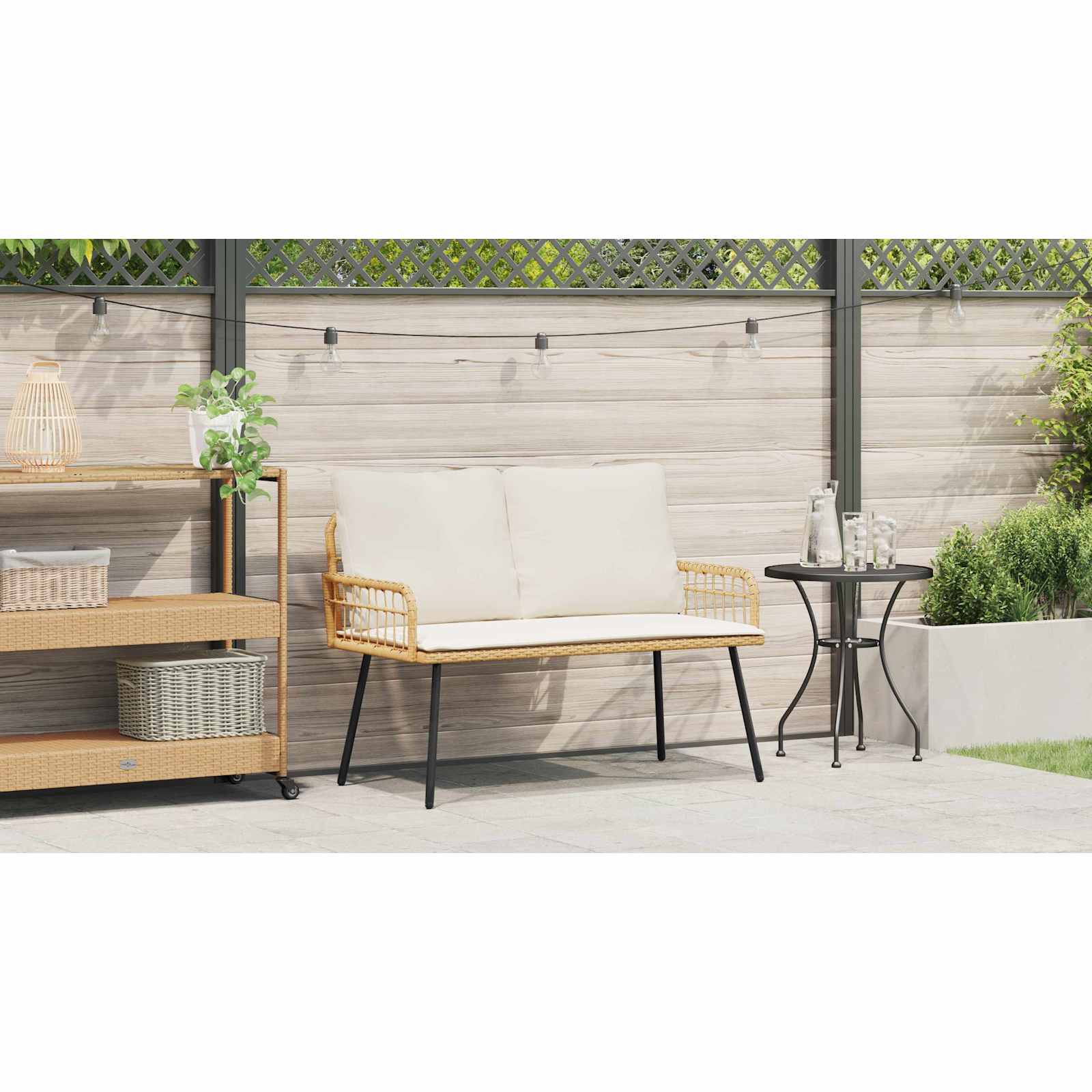 Dārza sols ar spilvenu Brūns 114 x 64 x 78cm metāls
