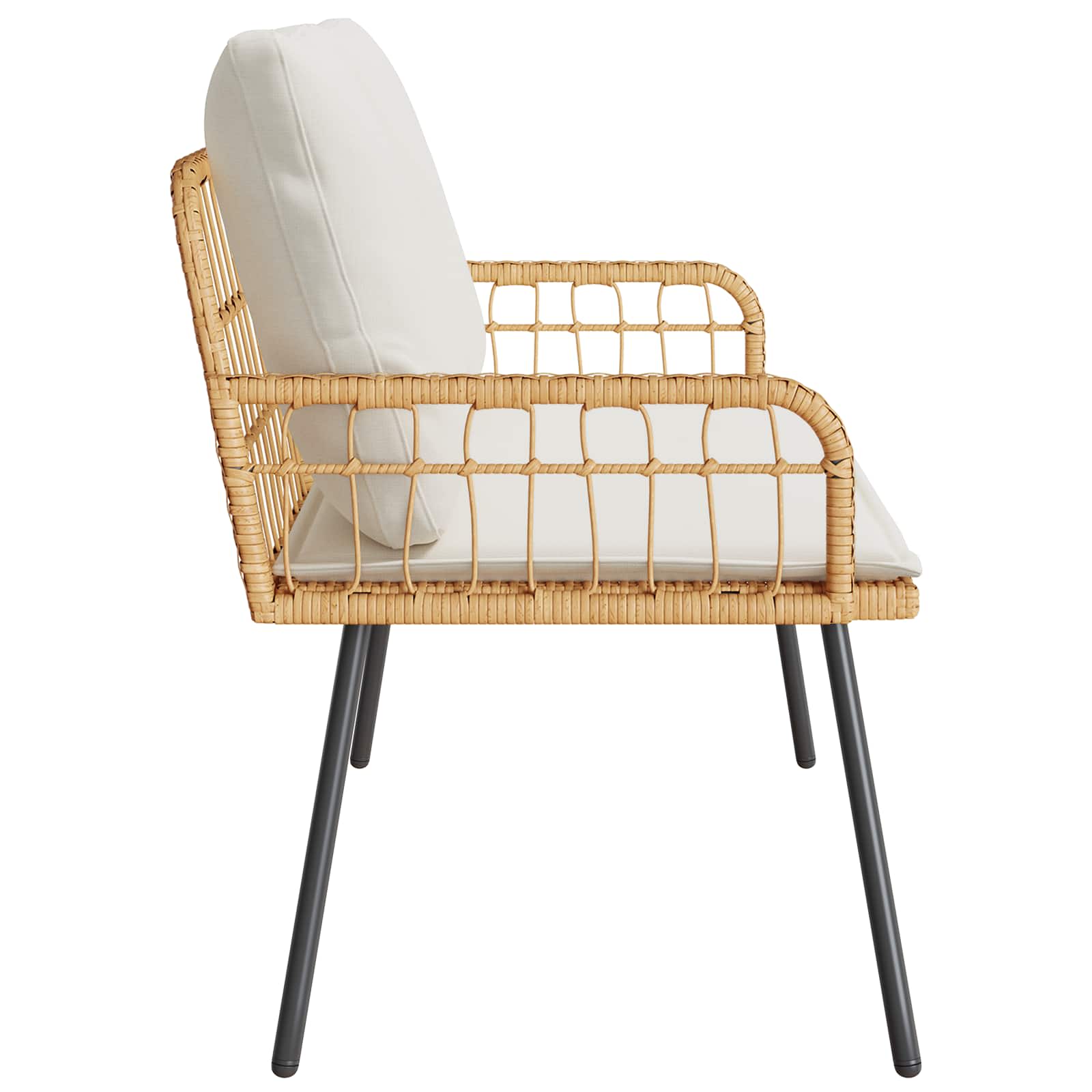 Dārza sols ar spilvenu Brūns 114 x 64 x 78cm metāls