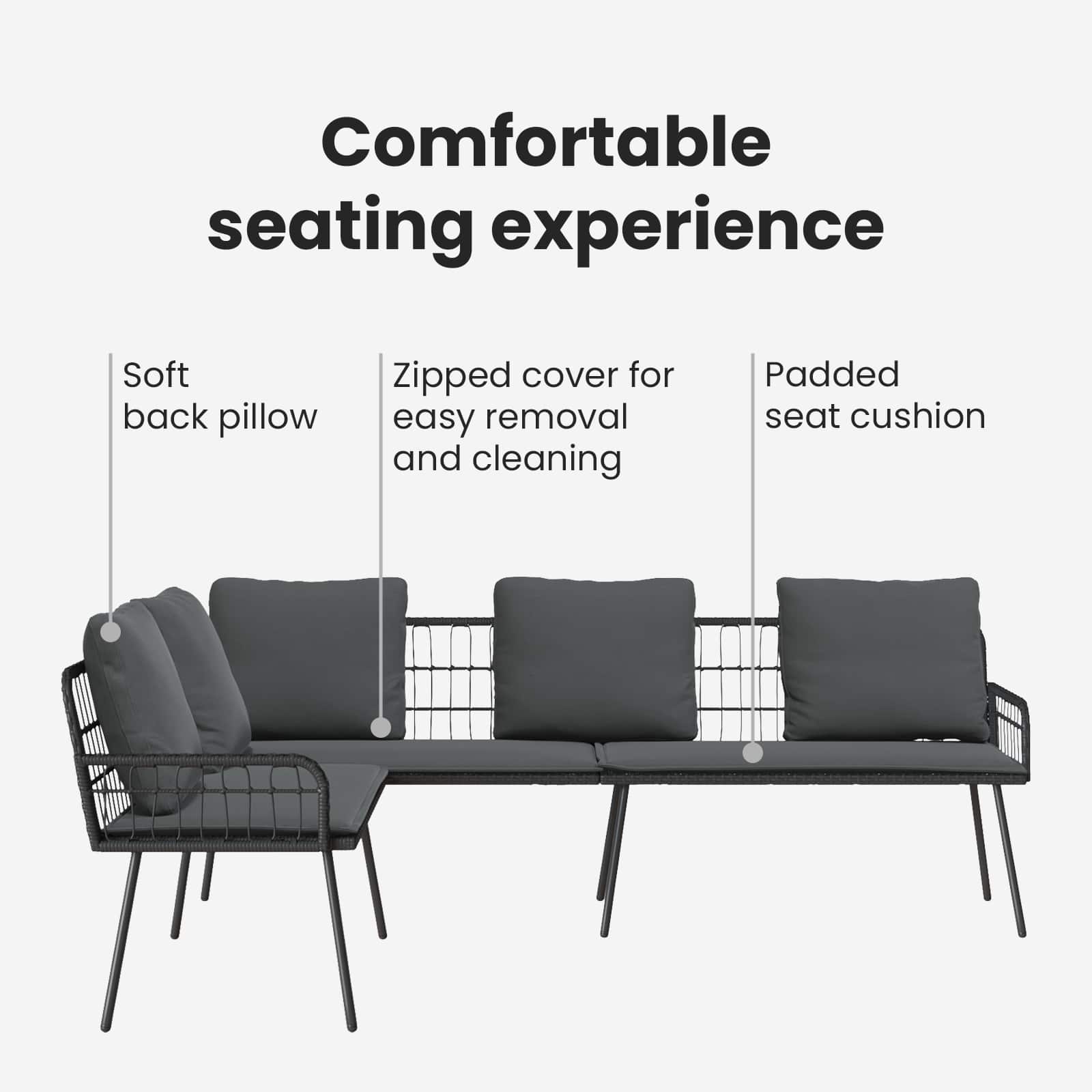 Sofa su pagalve Pilka 61.5 x 123 x 82cm metalas