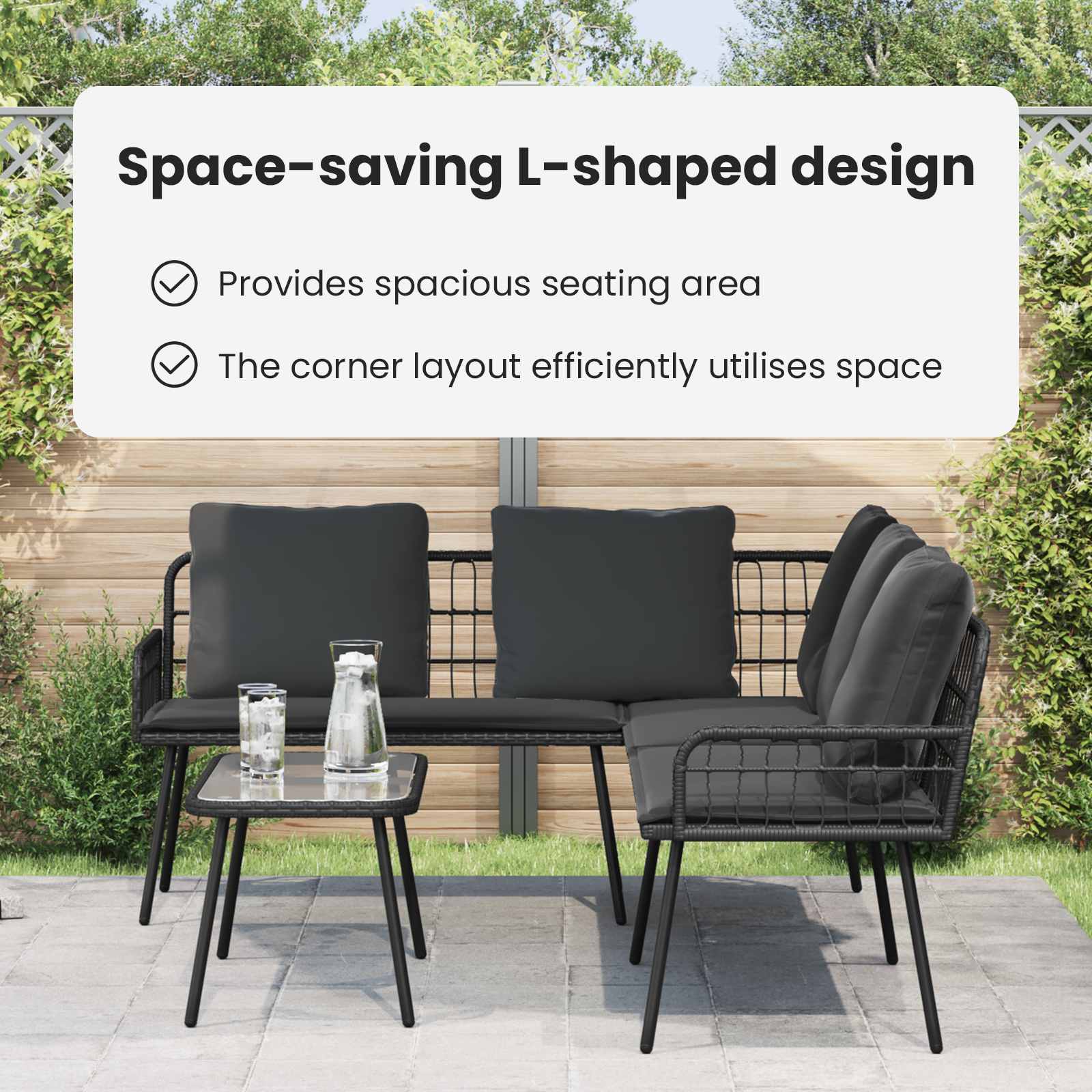 Sofa su pagalve Pilka 61.5 x 123 x 82cm metalas