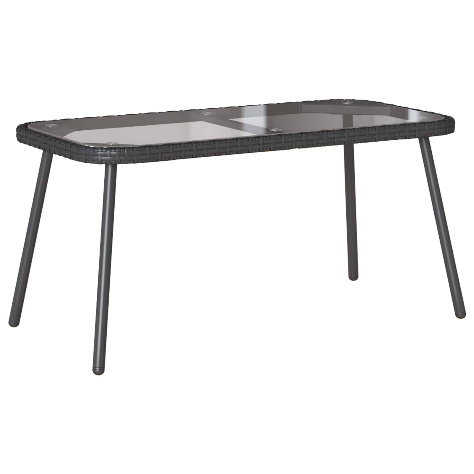 Kavos staliukas Juoda 90 x 45 x 43 cm Poliratanas ir stiklas