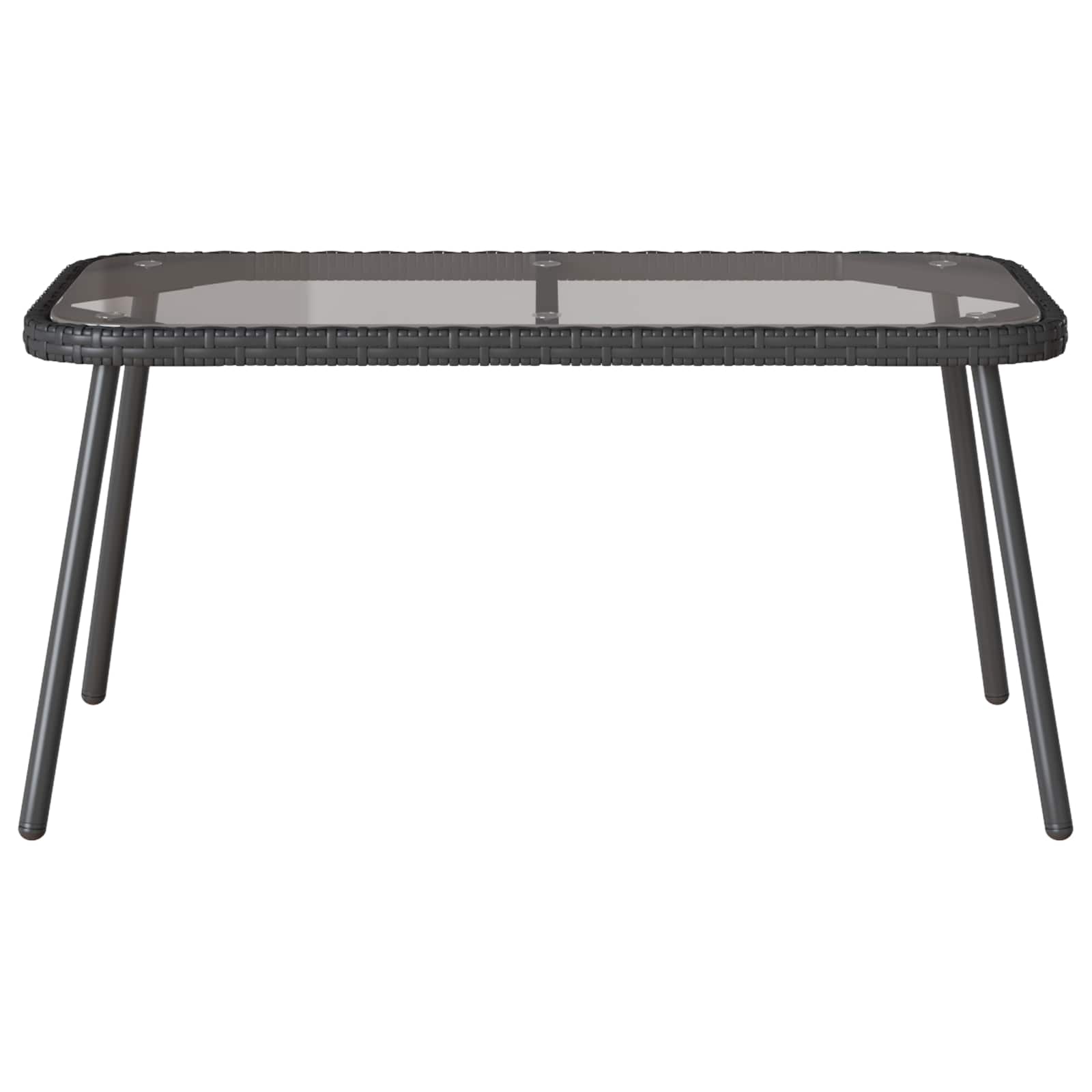 Kavos staliukas Juoda 90 x 45 x 43 cm Poliratanas ir stiklas