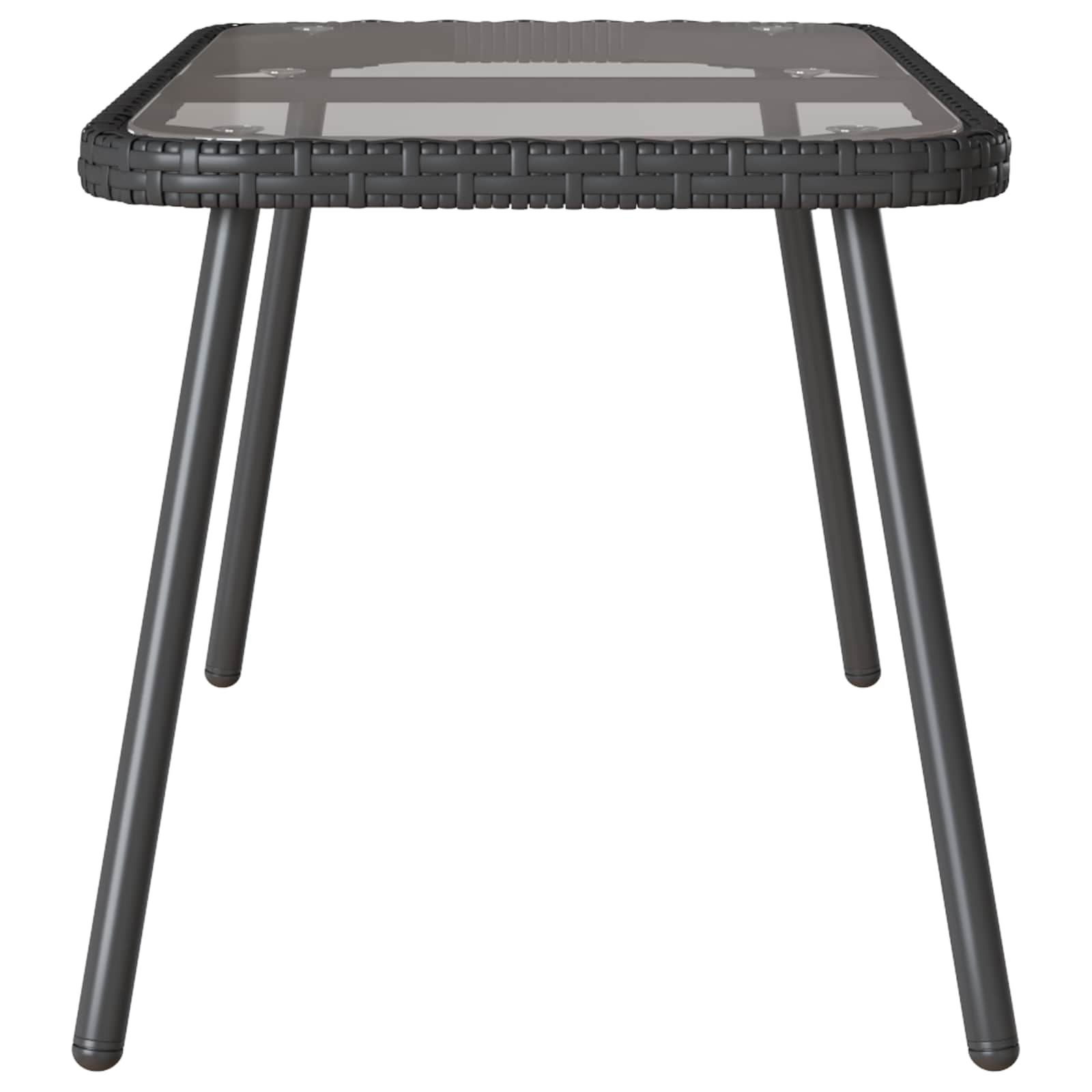 Kavos staliukas Juoda 90 x 45 x 43 cm Poliratanas ir stiklas