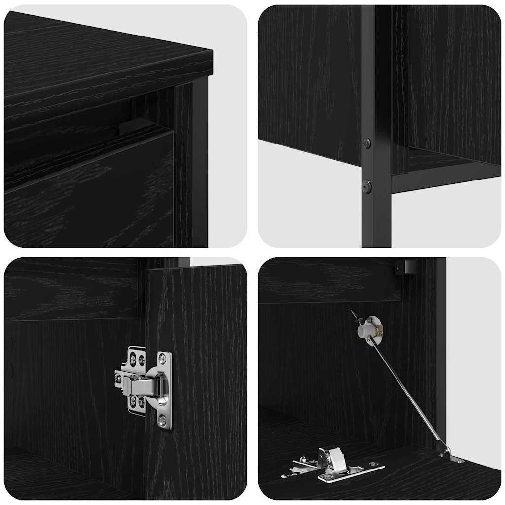 Vonios baldų rinkinys 3 pcs juoda ąžuolo 90 x 34.5 x 60 cm