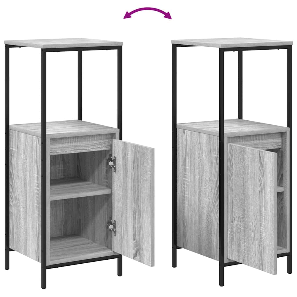 Vonios baldų rinkinys su stalčių 3 pcs Pilkas sonoma ir Juodas