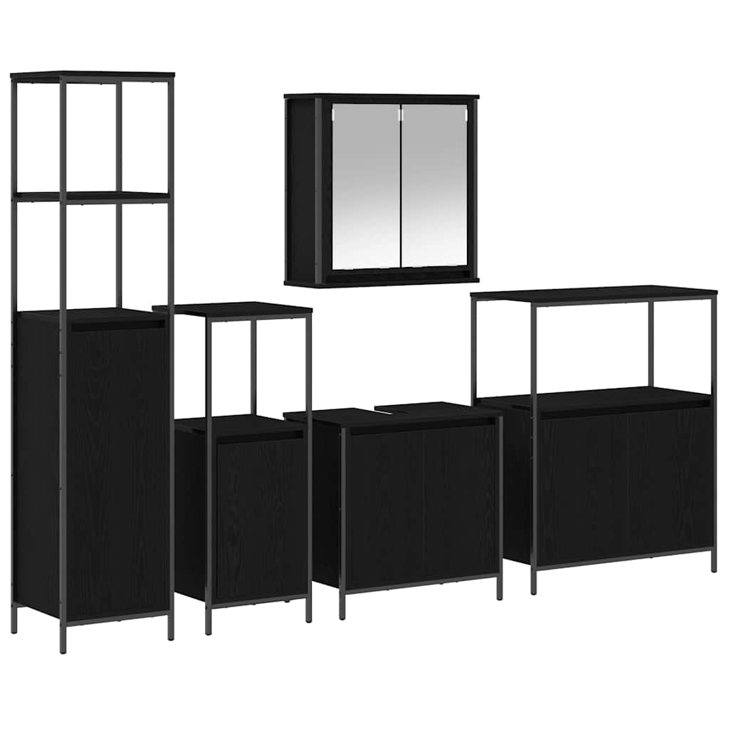Vonios baldų rinkinys 5 pcs juoda ąžuolo 36 x 35 x 165 cm