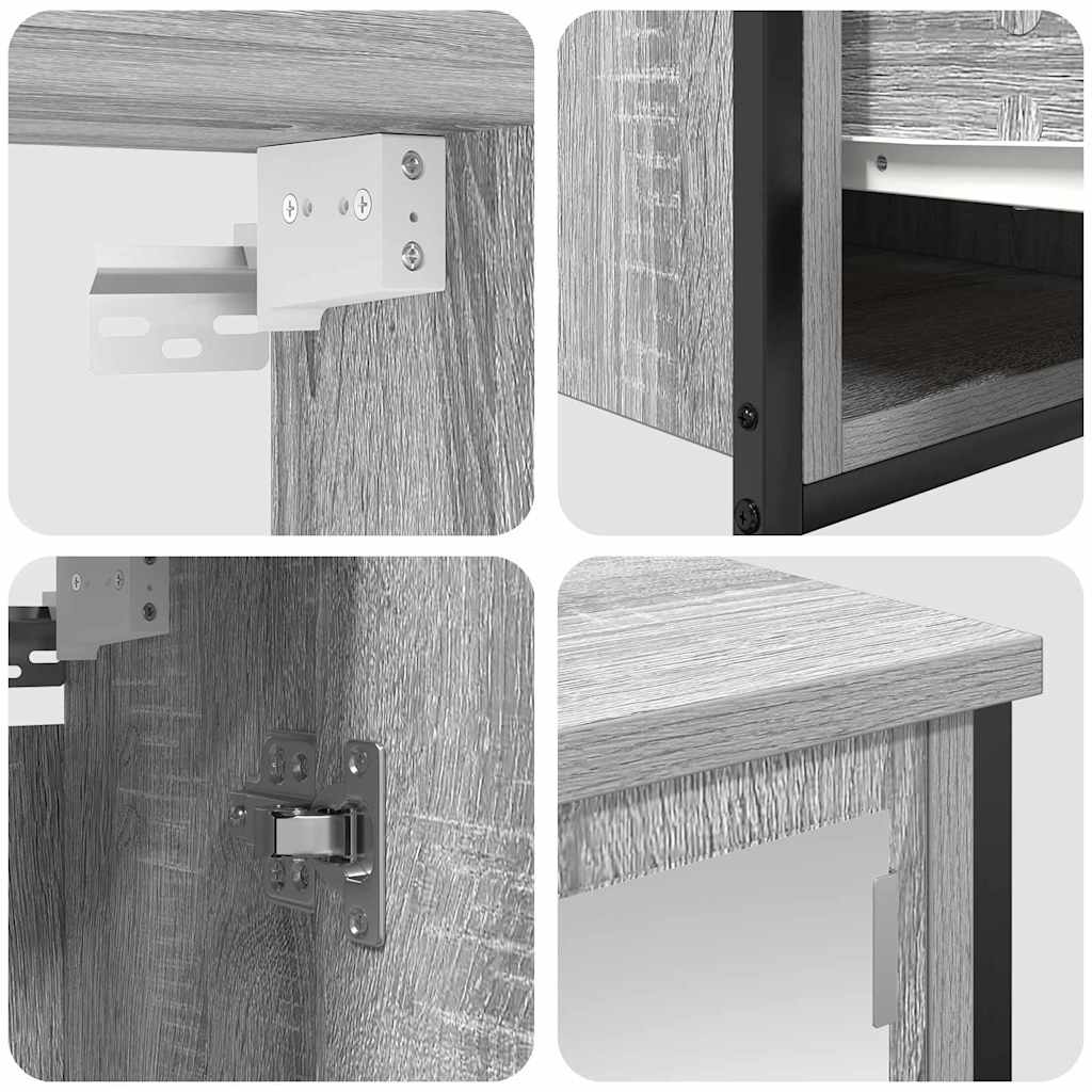 5-piece bathroom furniture set in grey Sonoma engineered wood