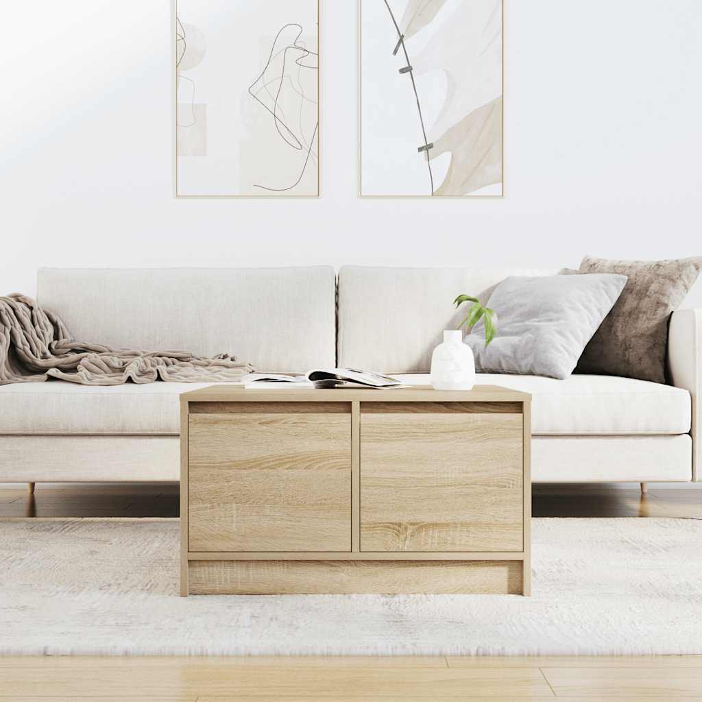 kavos staliukas su stalčiais, sonoma ąžuolas, 70,5x70x40 cm