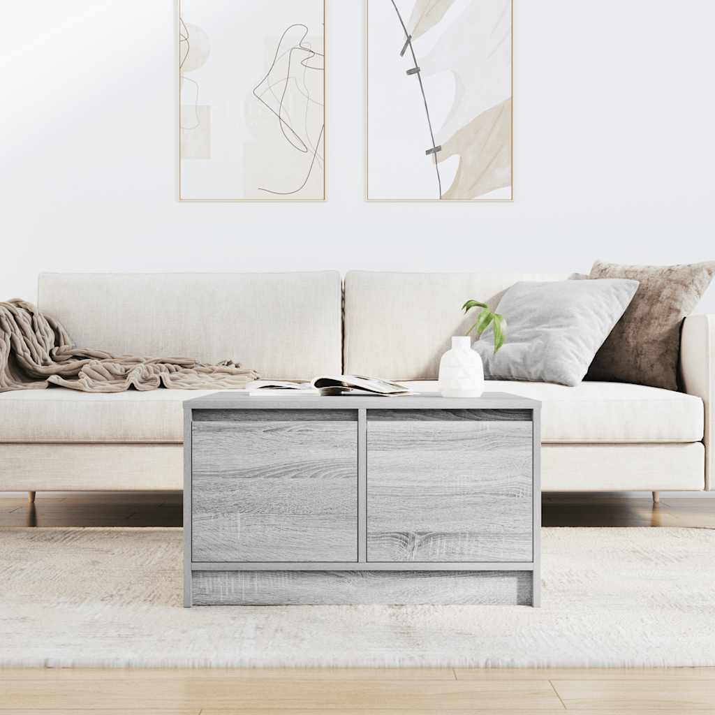 kavos staliukas su stalčiais, pilkas sonoma, 70,5x70x40 cm