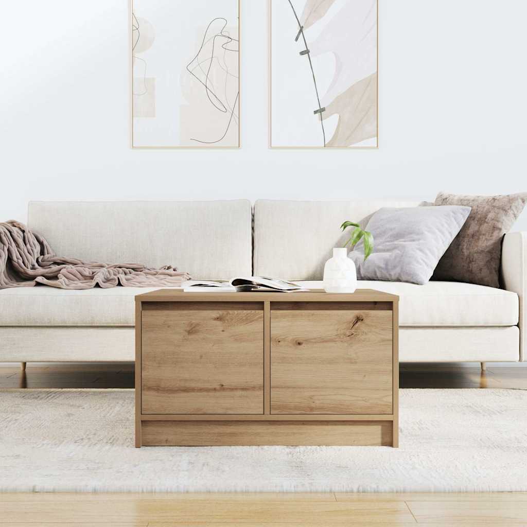 kavos staliukas su stalčiais, artisan ąžuolas, 70,5x70x40 cm