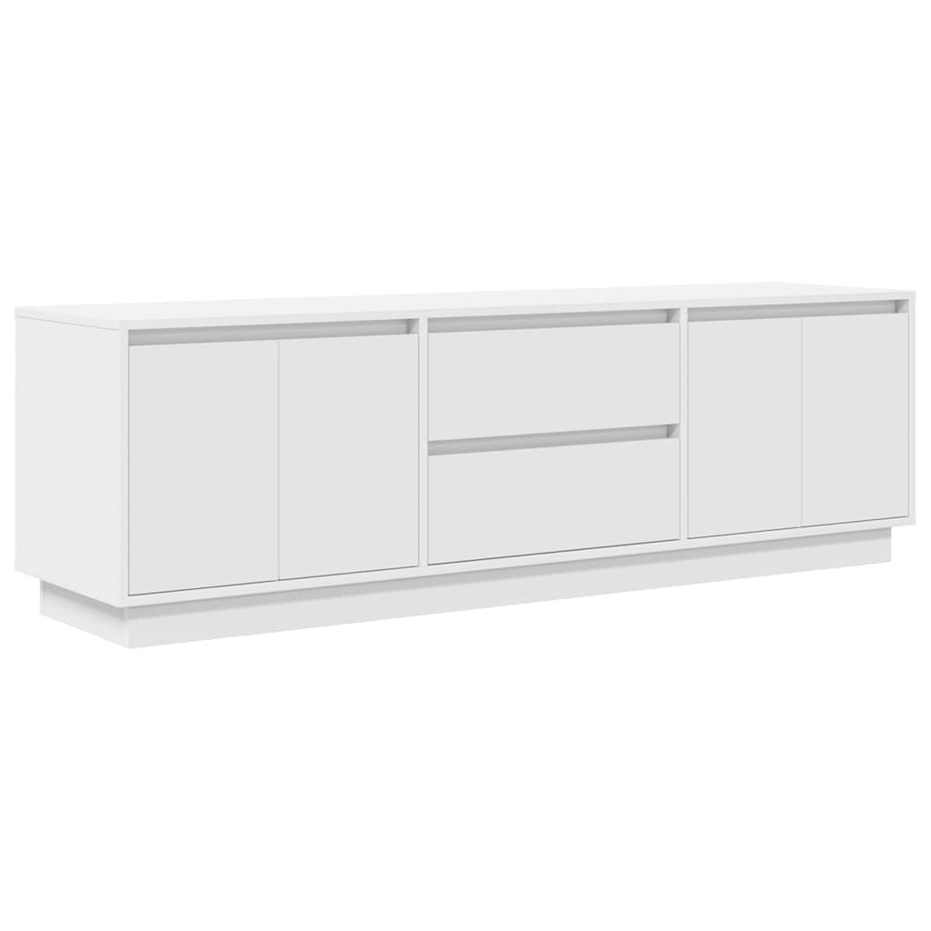 TV skapītis ar LED apgaismojumu, balts, 160,5x41x50 cm