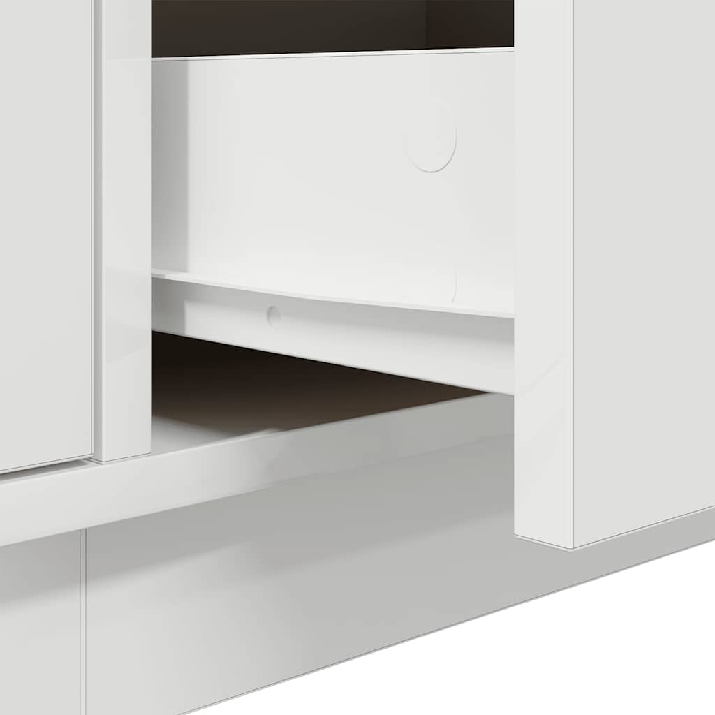 TV spintelė su LED lemputėmis, baltos spalvos, 160,5x41x50 cm