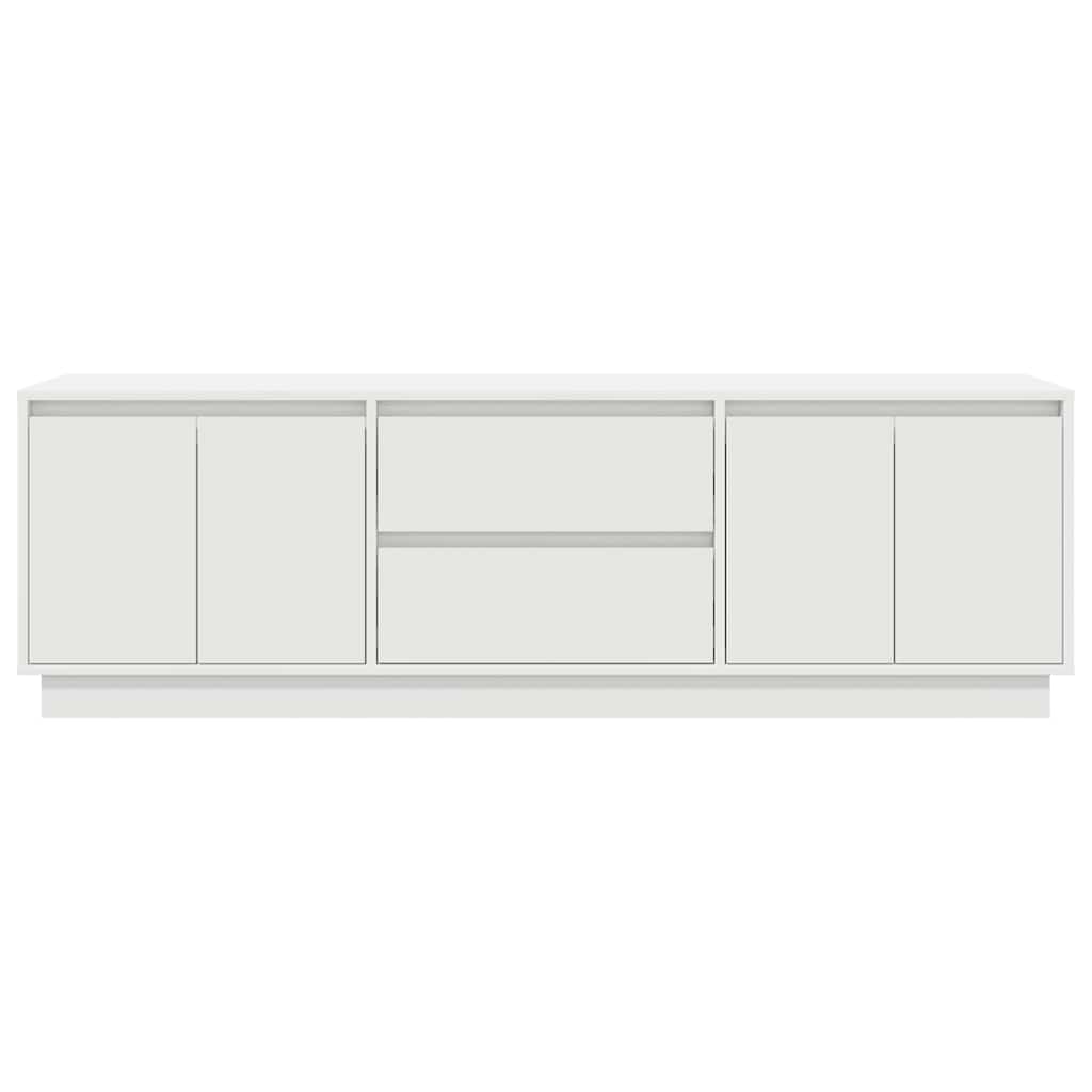 TV skapītis ar LED apgaismojumu, balts, 160,5x41x50 cm
