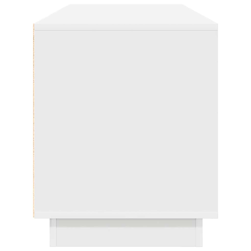 TV skapītis ar LED apgaismojumu, balts, 160,5x41x50 cm
